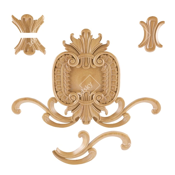 Carved Wall Decor: Ornate Classic Pattern 3D model image 2