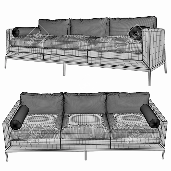 Modern Bauhaus Style Sofa 3D model image 2