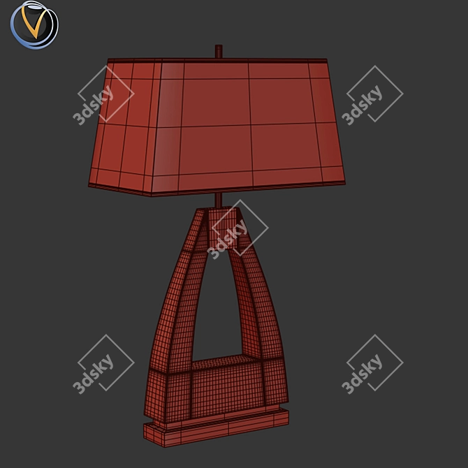 Sleek Pecan Trina Table Lamp 3D model image 2