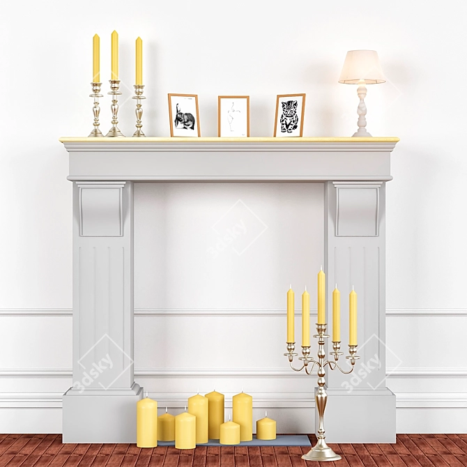 CozyFlame Fireplace 3D model image 1