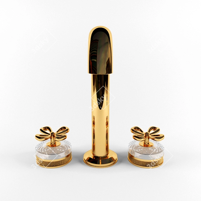 Luxury Gold Faucet 3D model image 2