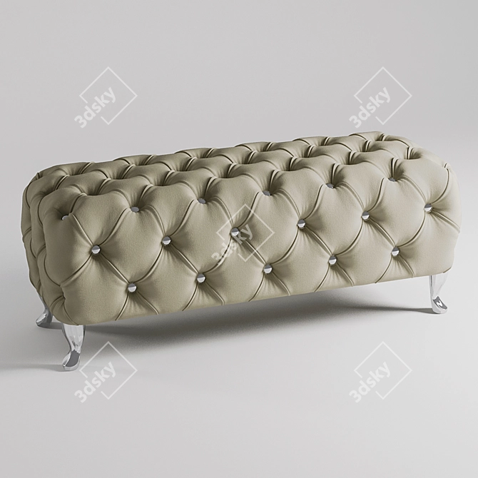 Elegant Capitonet Bench 3D model image 2