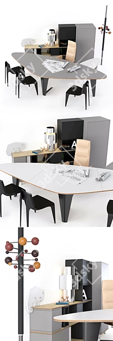 Modern Office Furniture Set 3D model image 2