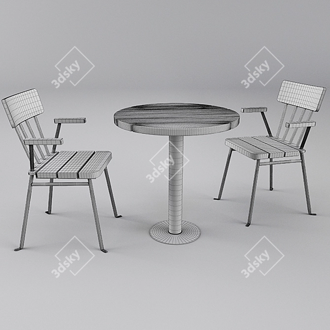 Stylish Office Furniture Set 3D model image 2