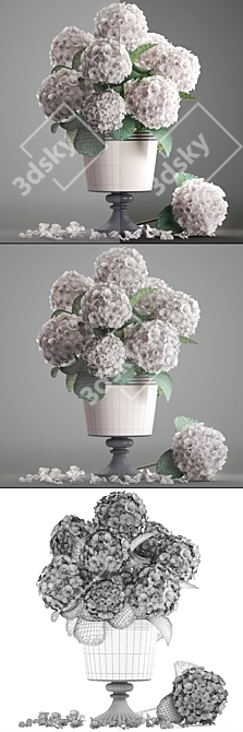 Elegant Hydrangea Bouquet 3D model image 3