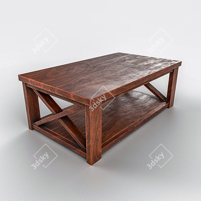 Sleek Low Poly Coffee Table 3D model image 1