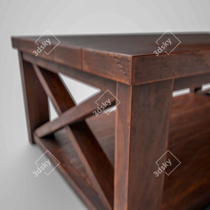 Sleek Low Poly Coffee Table 3D model image 2