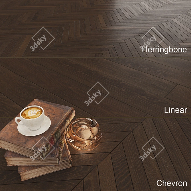 Karelia Oak Dark Chocolate Flooring 3D model image 1