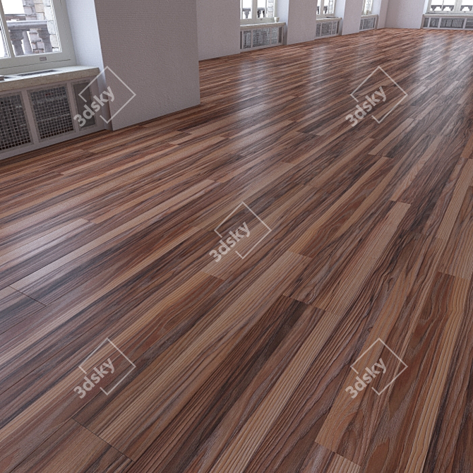 Versatile Wood Plank Laminate: Realistic Texture & Easy Installation 3D model image 1