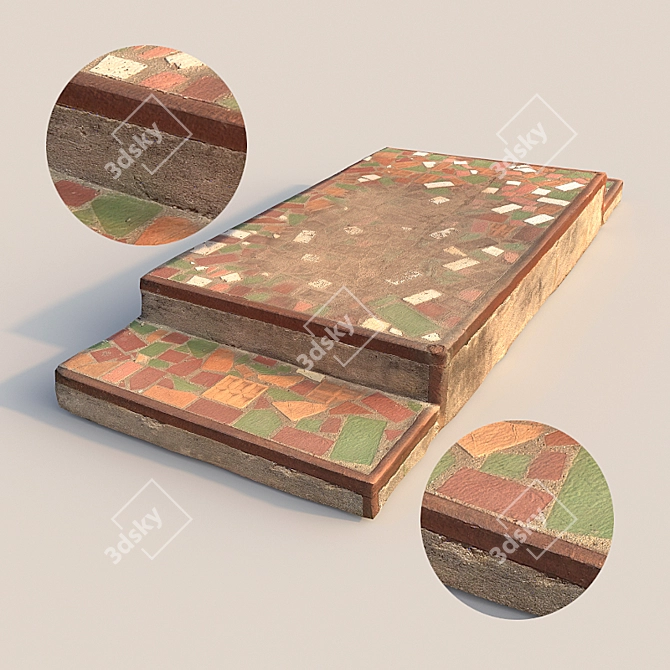 Title: Mosaic Step: Stylish Outdoor Threshold 3D model image 1