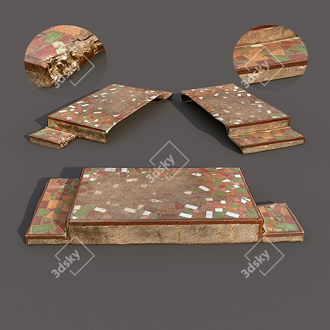 Title: Mosaic Step: Stylish Outdoor Threshold 3D model image 2