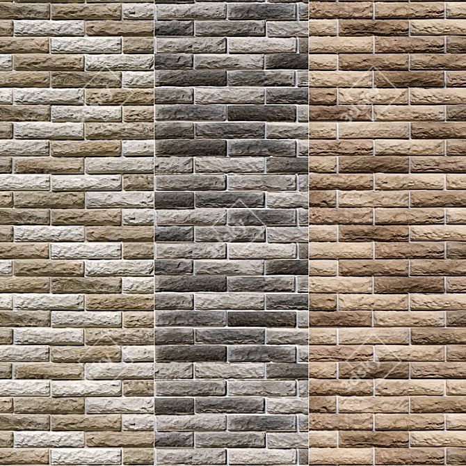 Modern Stone Walls Collection 3D model image 1