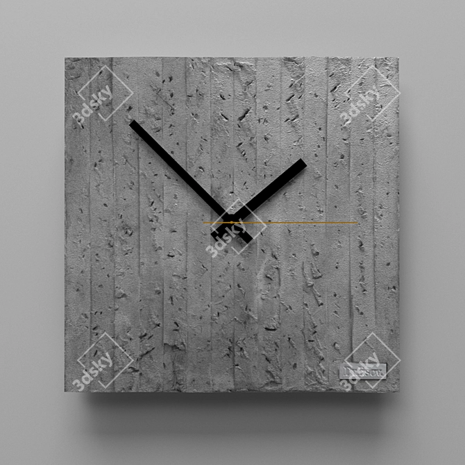 Industrial Elegance: Cast Clock 3D model image 1