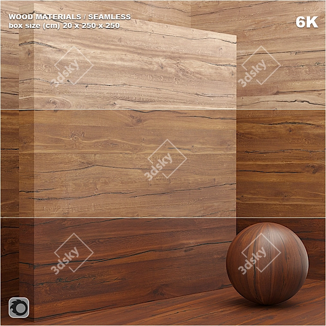 Seamless Wood Veneer Slab Set 3D model image 1