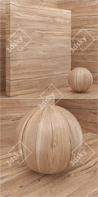 Seamless Wood Veneer Slab Set 3D model image 2