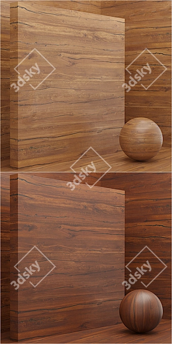 Seamless Wood Veneer Slab Set 3D model image 3