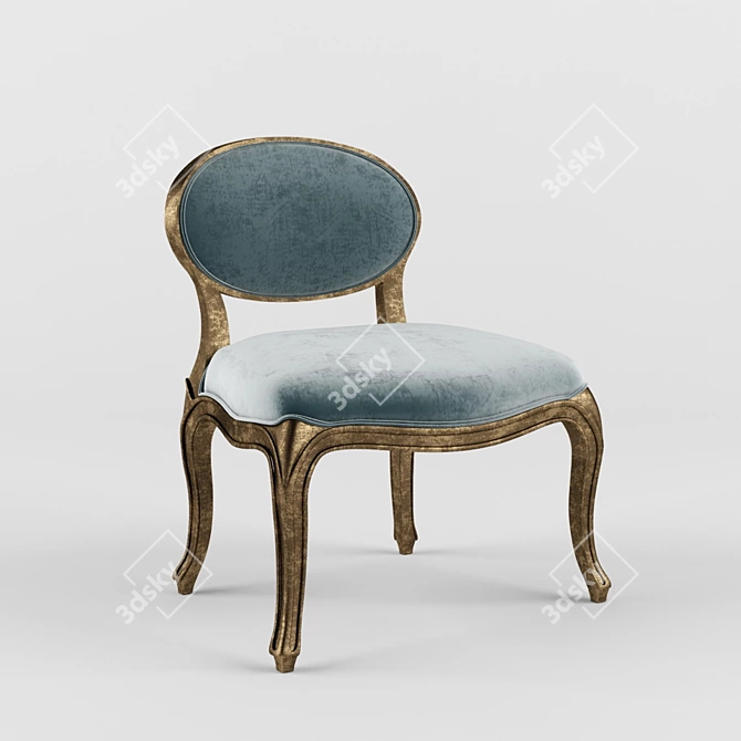 Luxury Golden Velvet Chair by Christopher Guy 3D model image 1