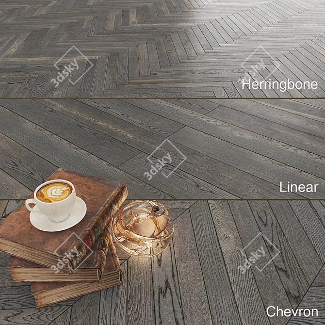 Title: Karelia Oak Smoked Gray Parquet 3D model image 1