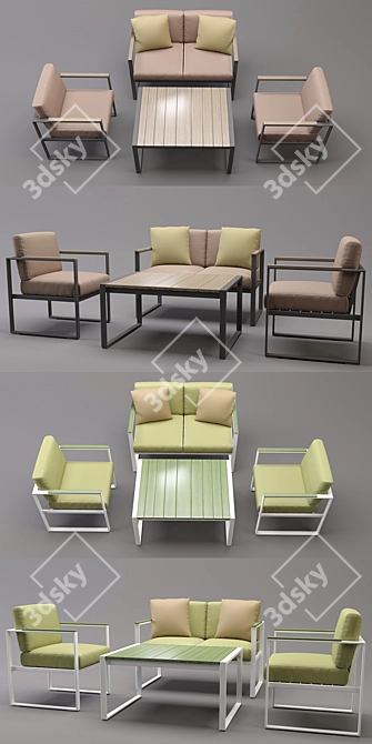 Catania Polywood Garden Lounge Set 3D model image 2