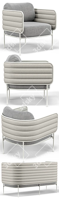 Outdoor Capsule Settee & Chair 3D model image 2