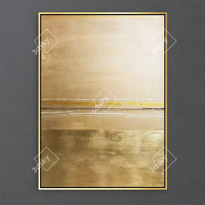 Golden Skyline Canvas Art 3D model image 1