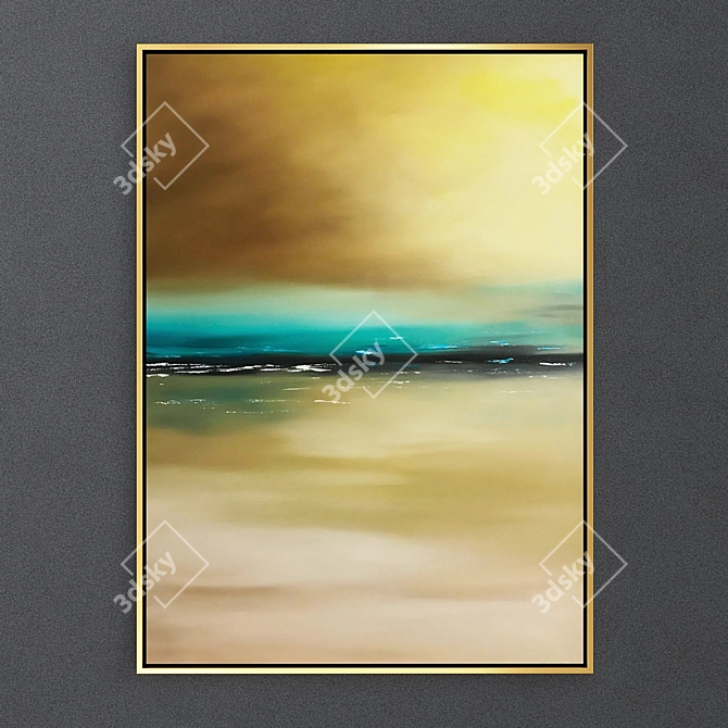 Golden Skyline Canvas Art 3D model image 2