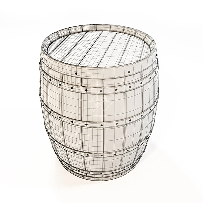 Rustic Barrel Stand - 624mm x 624mm x 677mm 3D model image 3