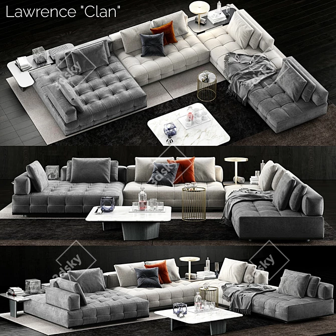 Modern Elegance: Minotti Lawrence Clan Sofa 3D model image 1