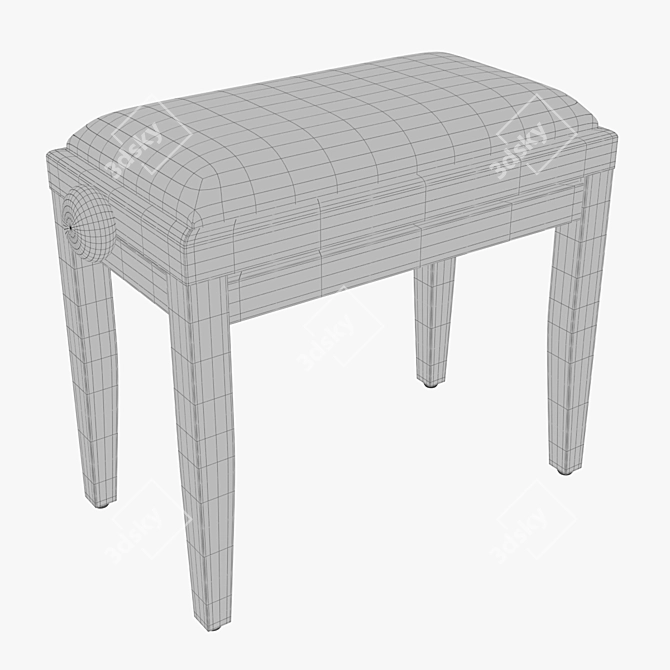 Elegant Piano Bench Thomann KB-15BM 3D model image 3