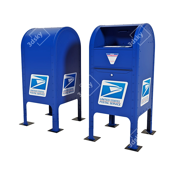 Outdoor USPS Mailbox: Secure & Stylish 3D model image 2