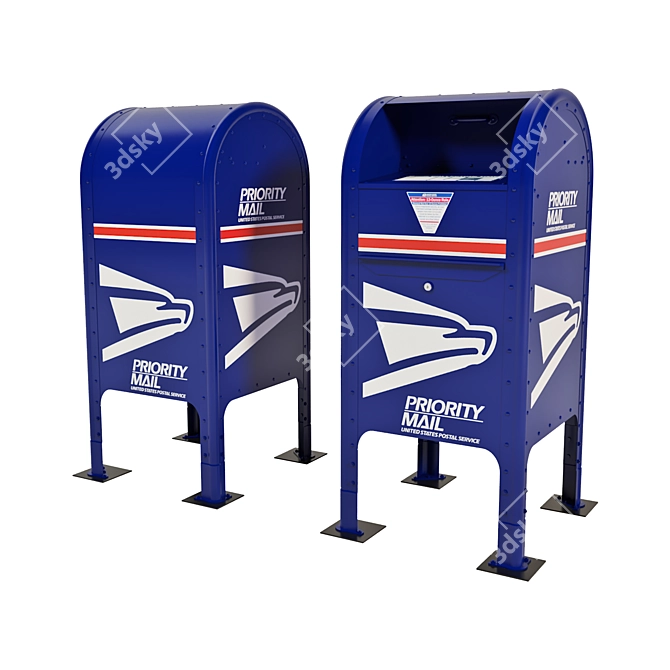 Outdoor USPS Mailbox: Secure & Stylish 3D model image 3