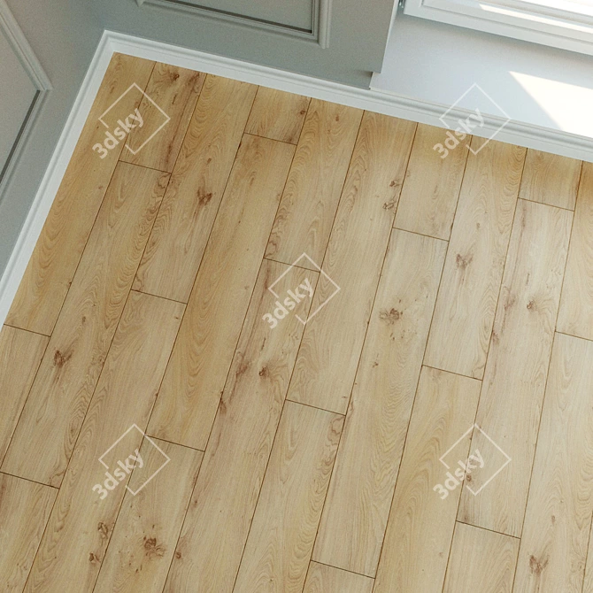 Natural Wood Laminate Parquet 3D model image 2