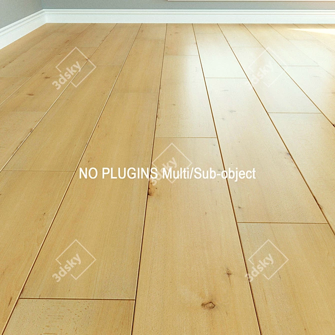 6th Natural Wood Parquet Laminate 3D model image 1