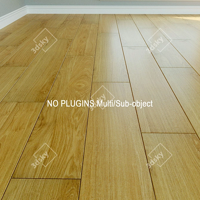 Natural Wood Laminate Flooring 3D model image 1