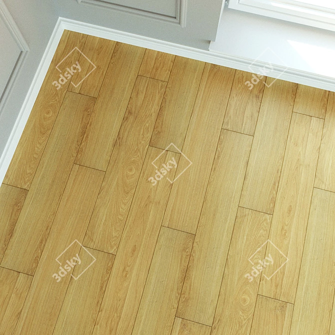 Natural Wood Laminate Flooring 3D model image 2