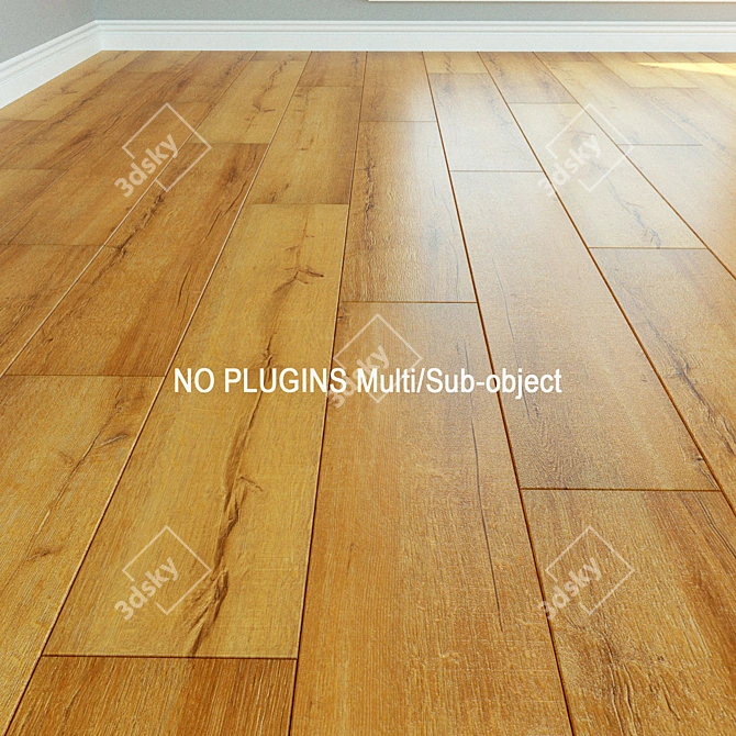 Natural Wood Laminate Flooring 3D model image 1