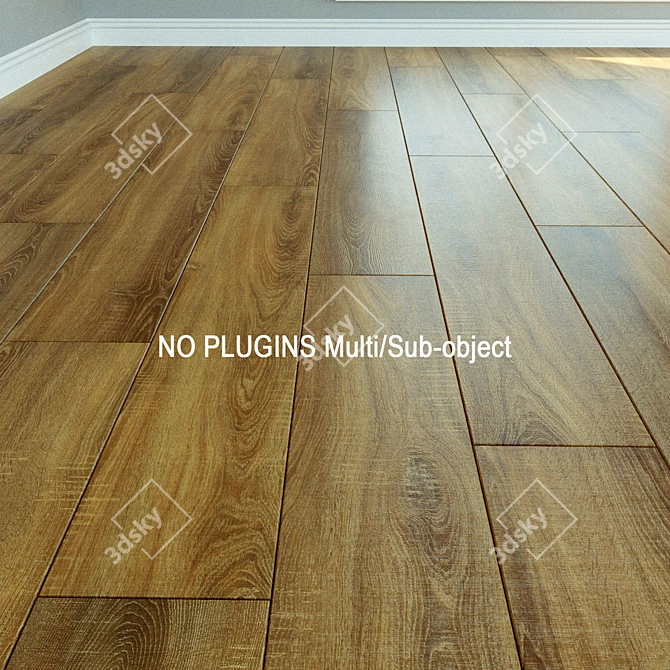 Natural Wood Laminate Parquet 3D model image 1