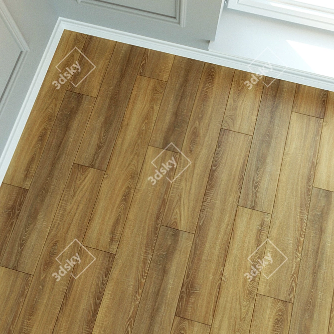 Natural Wood Laminate Parquet 3D model image 2