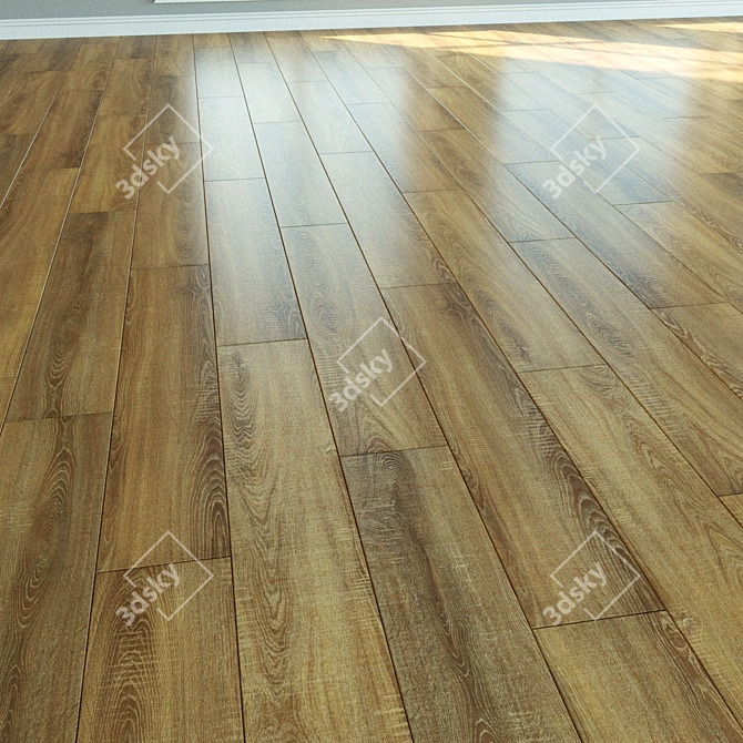 Natural Wood Laminate Parquet 3D model image 3