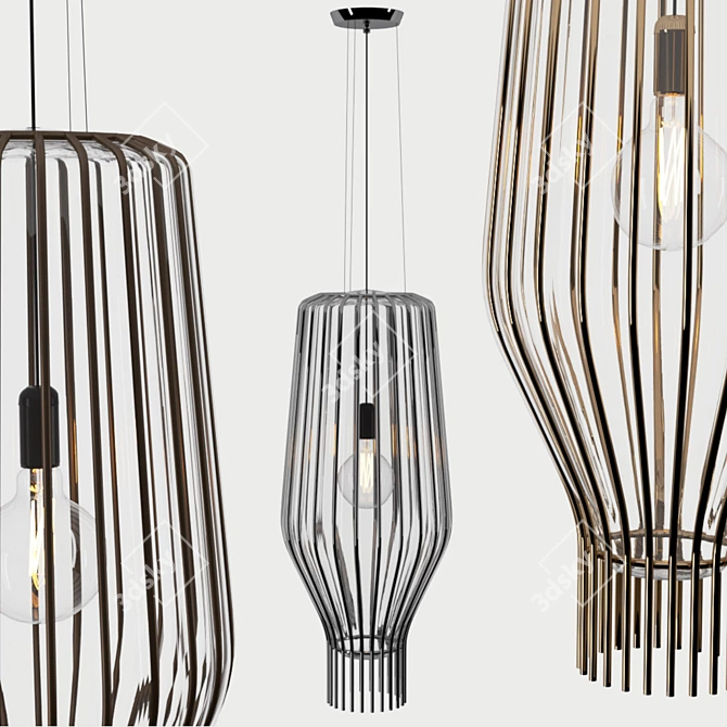 Elegant Saya Fabbian Pendant Lamp 3D model image 2