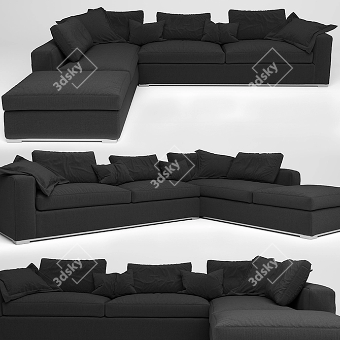 Luxurious Omnia Sofa: The Perfect Blend of Style and Comfort 3D model image 1