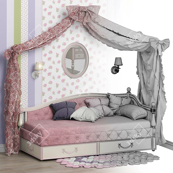 Children's Cristel 2 - Stylish Corner Sofa and Bed 3D model image 2