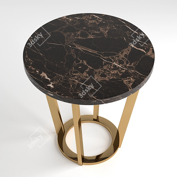 Golden Marble Magazine Table 3D model image 2