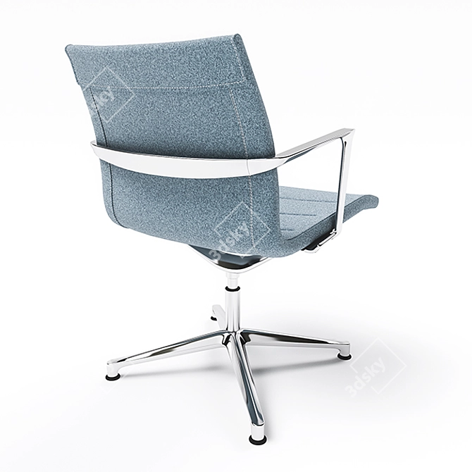 Sophisticated Blue Fabric Office Chair: ICF Valea Esse 3D model image 2