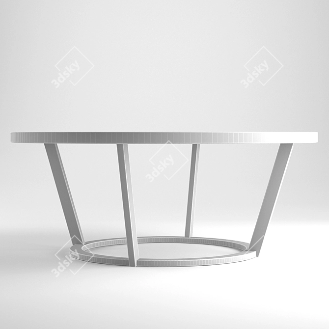 Garda Decor Magazine Table - Brown Marble & Gold 3D model image 2