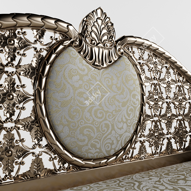 Luxurious Gold Leaf Dordogne Chaise by La Maison 3D model image 2