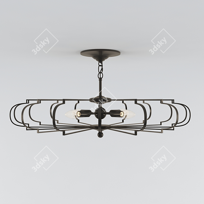 Bascom Brass Chandelier | Intricate Mesh Design 3D model image 1