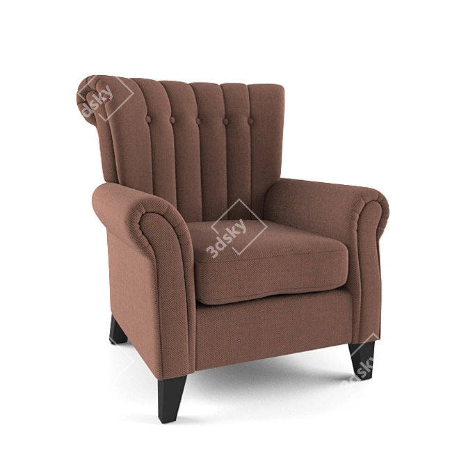 Elegant Channel Club Chair 3D model image 1