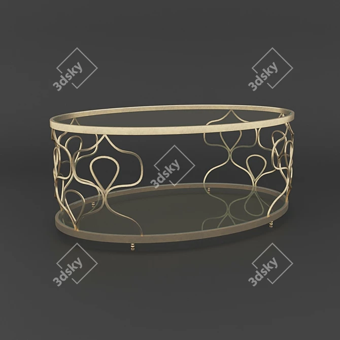 Modern Metal and Glass Coffee Table 3D model image 1