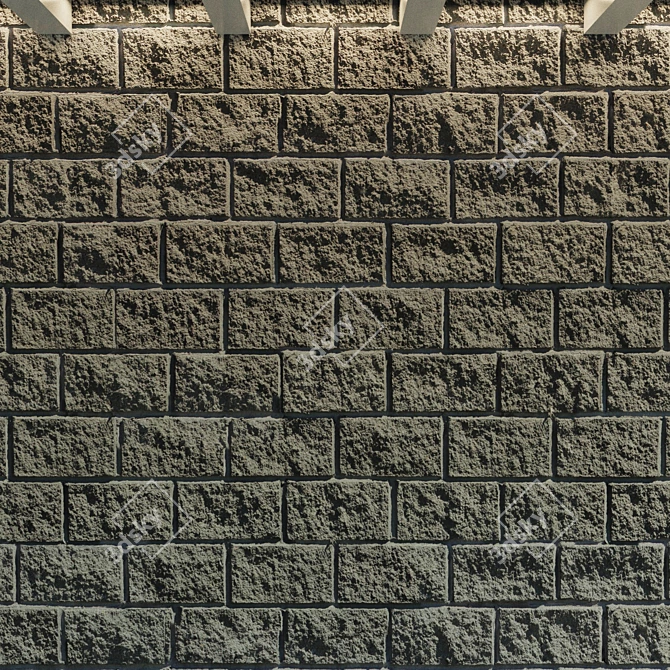 Vintage Stone Block: Seamless Texture & 3D Model (Corona + Vray) 3D model image 2